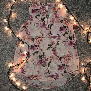 Floral loose fitting tank top